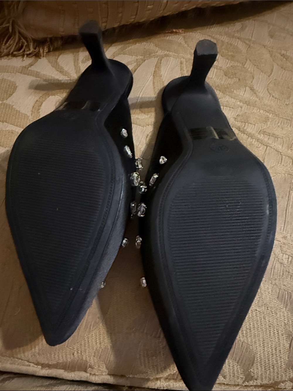 A New Day Katia pointed-toe mule heels in black satin size 8.5 - Picture 5 of 12